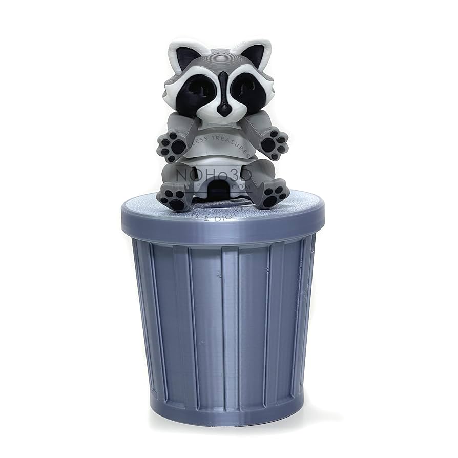 racoon Amazon.com: 3D Printed Racoon with Trash Can, Articulated